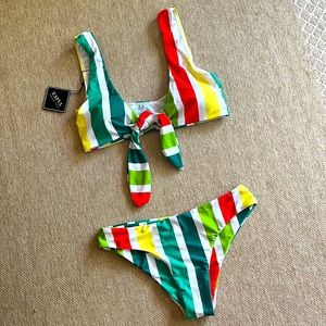 NWT Stripped Bikini Set - size medium